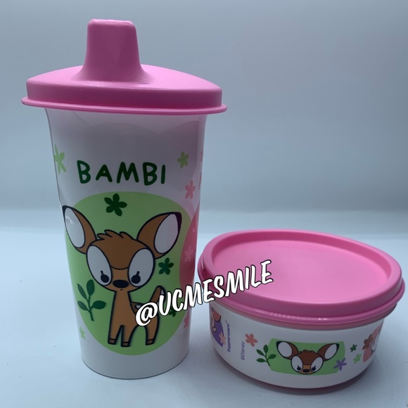 Tupperware Disney Winnie the Piglet/Marie/Bambi Cup & Snack Cup Set - Picture 4 of 4